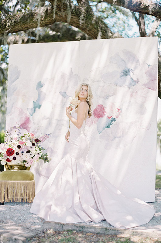 This Styled Shoot Boasts An Old World Wedding Feel With An Ethereal Twist. Backdrop 1