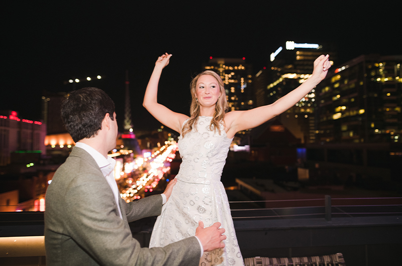 Tips To Guarantee Your Rehearsal Dinner Is A Memorable Affair Couple Dancing On Roof Copy