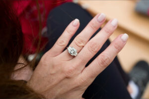 Romantic Engagement That Took Place Back Where This Story Began Closeup 3 Of Wedding Ring On Hand Copy