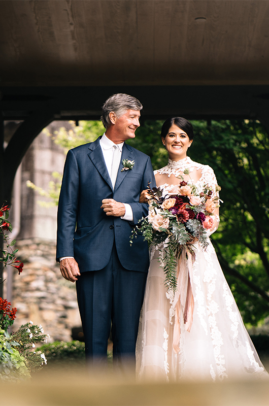 Eloise Hamilton Aiken Reeves Rustic Glamour Wedding In North Carolina Bride With Her Father