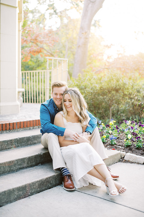 A Sweet Afternoon Engagement Session At Dallas Flippen Park Couple Posing Together