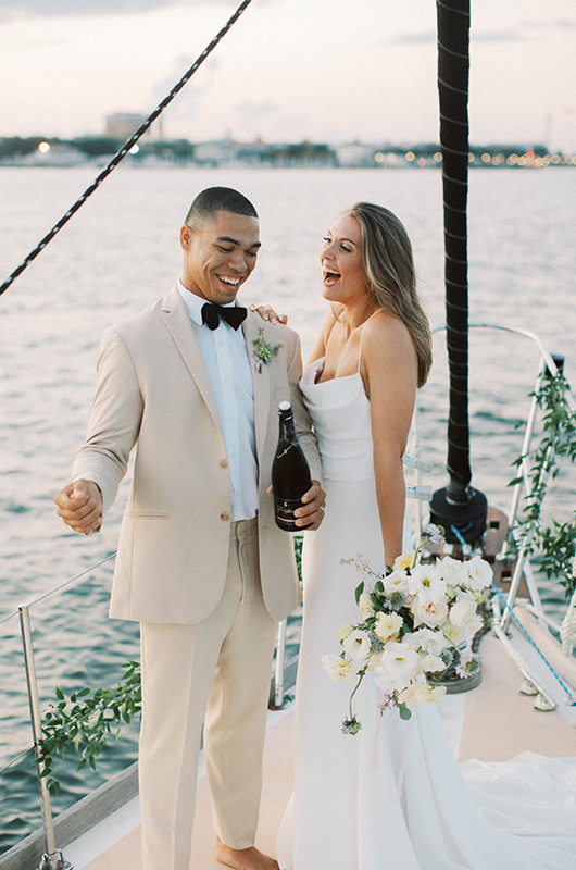 Sail Into The New Year With This Elopement Shoot On The Harbor Champagne2