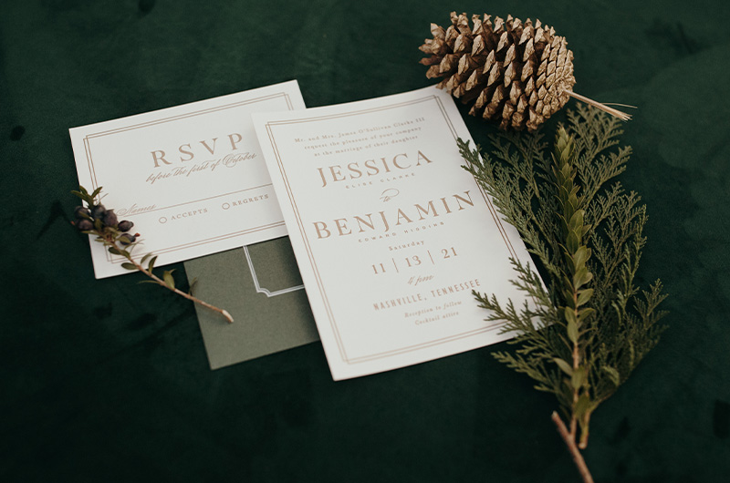 Ben Higgins And Jessica Clarke Celebrity Nashville Tennessee Wedding Minted Stationary Suite