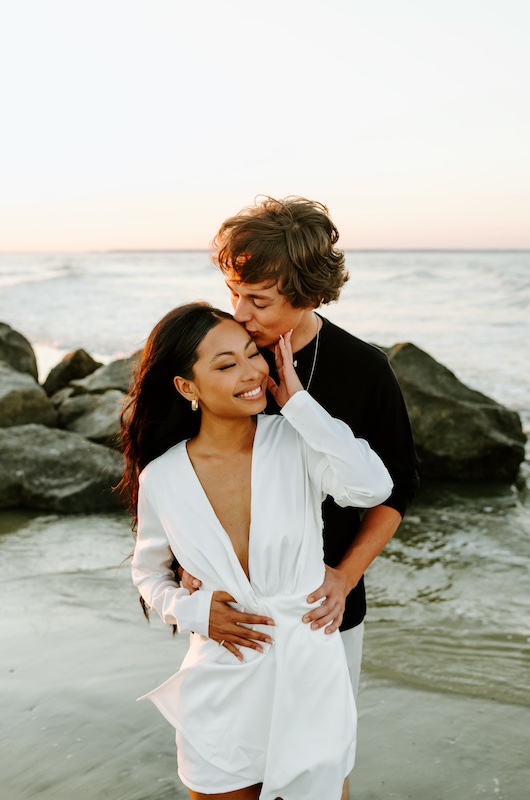 Editorial Creative Director Sydnie Uldrick Gets Engaged On Tybee Island Brett Embracing Sydnie