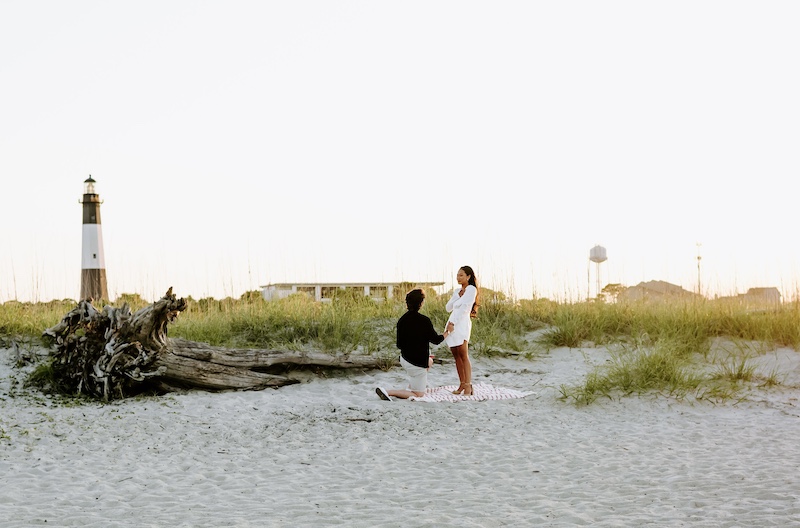 Editorial Creative Director Sydnie Uldrick Gets Engaged On Tybee Island Brett On One Knee