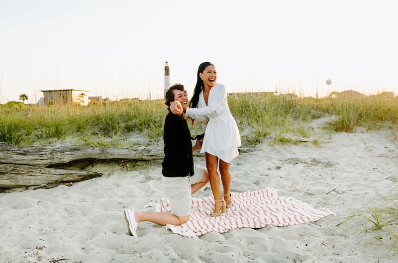 Editorial Creative Director Sydnie Uldrick Gets Engaged On Tybee Island Brett Proposing