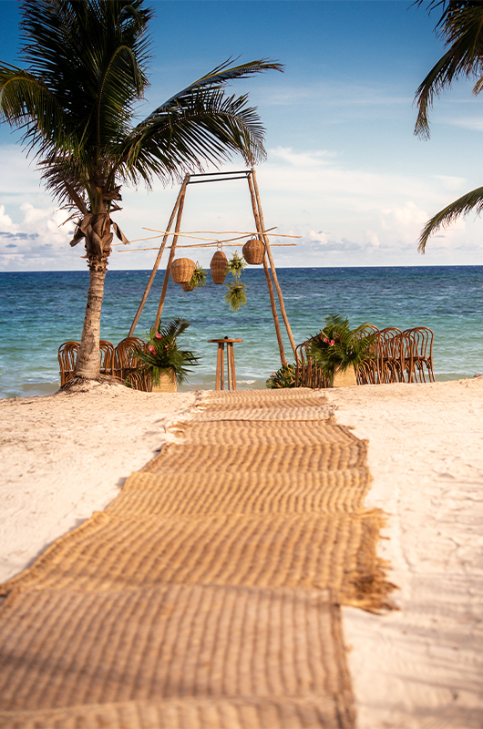 Steven Benoit Adam Baker Riviera Maya Destination Wedding At UNICO Hotel Ceremony Setup