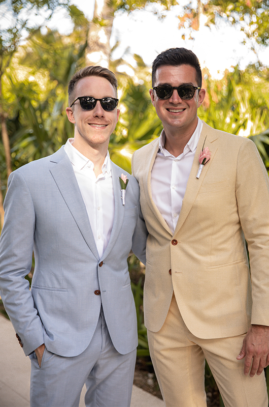 Steven Benoit Adam Baker Riviera Maya Destination Wedding At UNICO Hotel Grooms