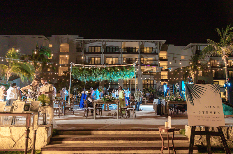 Steven Benoit Adam Baker Riviera Maya Destination Wedding At UNICO Hotel Reception Details