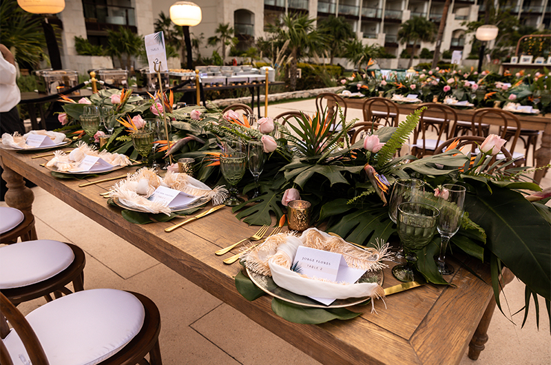 Steven Benoit Adam Baker Riviera Maya Destination Wedding At UNICO Hotel Reception Tables