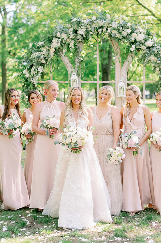 Molly Rooney And Killian Woodward Luxury Waterfront Wedding In Tennessee Bride With Bridesmaids 2