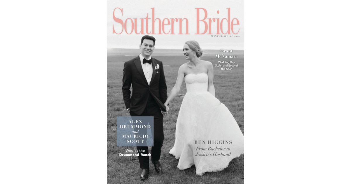 Alex Drummond and Mauricio Scott Wedding on Southern Bride Spring 2022 Cover