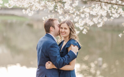 Kristin and Hunter’s Romantic Cherry Blossom Engagement in North Carolina