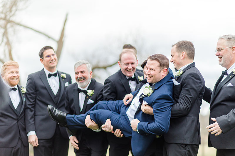 Caroline Blake And Jeffrey Byrnes Beautiful Lakeside Retreat Wedding Groomsmen