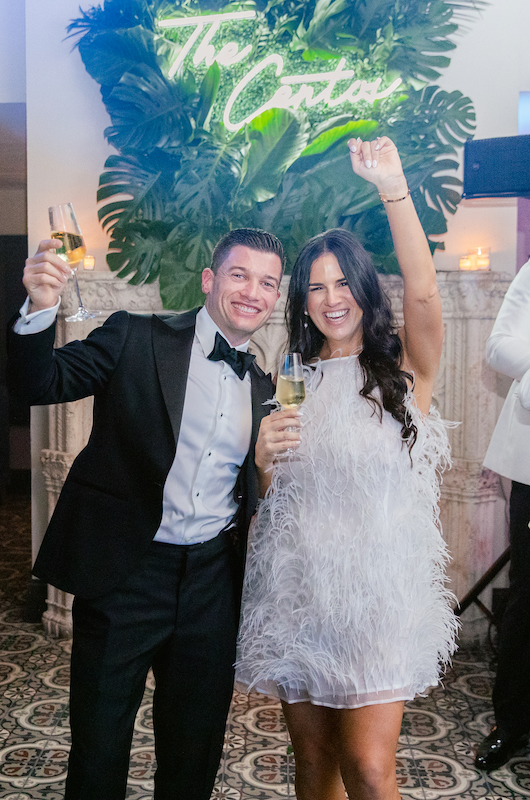 Leticia Cento And Eric Santiago Marry At The Retro Glam Confidante Miami Bride And Groom At Reception