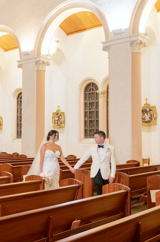 Leticia Cento And Eric Santiago Marry At The Retro Glam Confidante Miami Bride And Groom At The Church