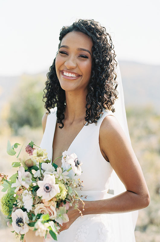 Dreamy Styled Utah Distillery Wedding Bridal Portrait Close Up