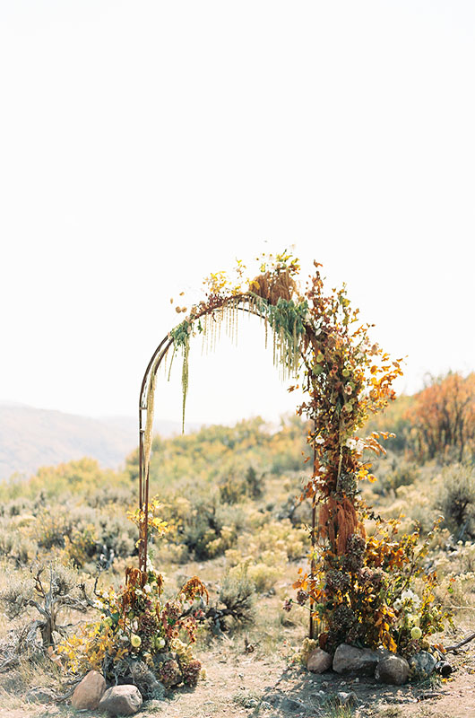 Dreamy Styled Utah Distillery Wedding Ceremony Decor