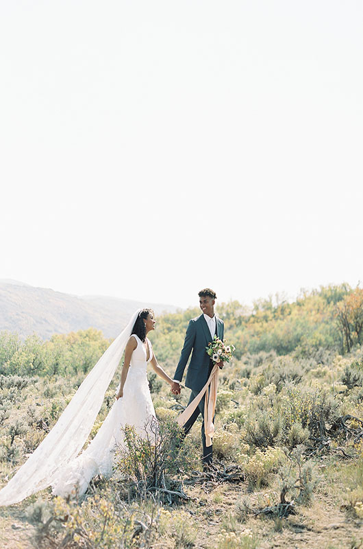 Dreamy Styled Utah Distillery Wedding Couple Portrait