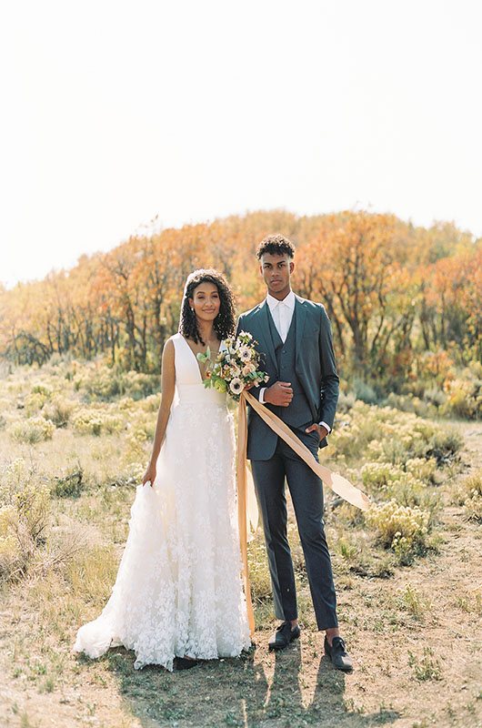 Dreamy Styled Utah Distillery Wedding Couples Portrait