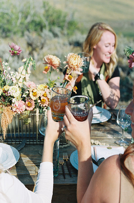 Dreamy Styled Utah Distillery Wedding Guest Toast