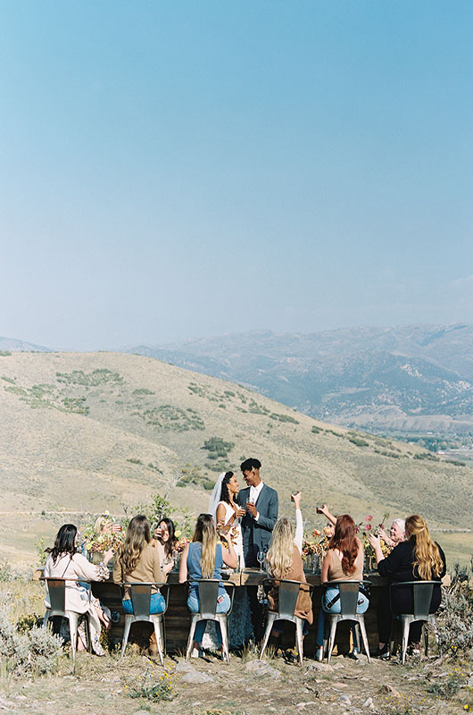 Dreamy Styled Utah Distillery Wedding Reception Shot