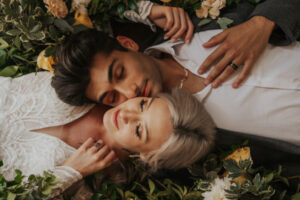 A Playful Romance Styled Shoot lying down