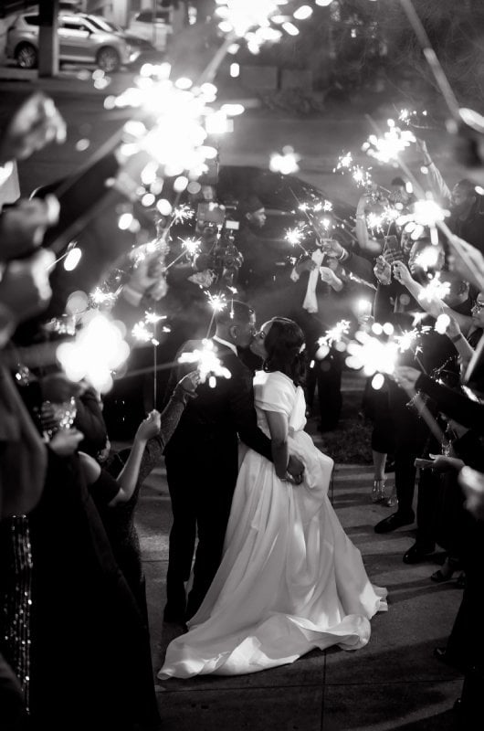 Aerial Coleman and Dereko Jones Ceremony Aerial Coleman and Dereko Jones sparklers