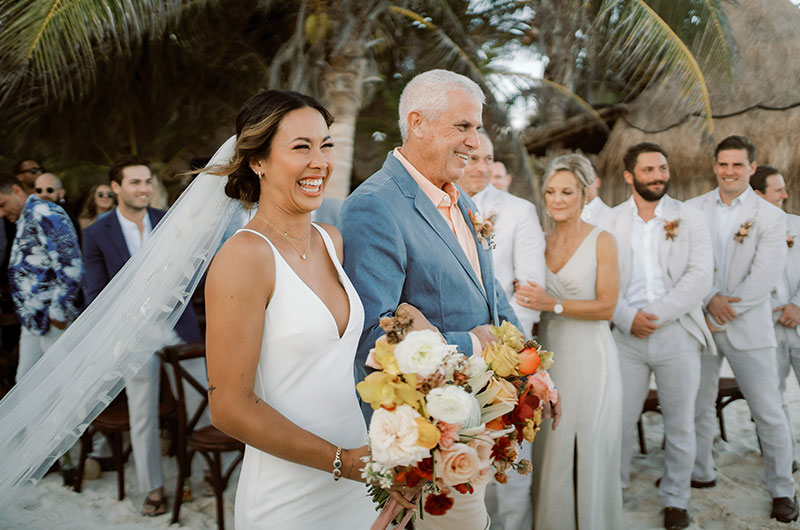 Alex Aust and Marcus Holman Marry at Akiin Tulum Father Daughter