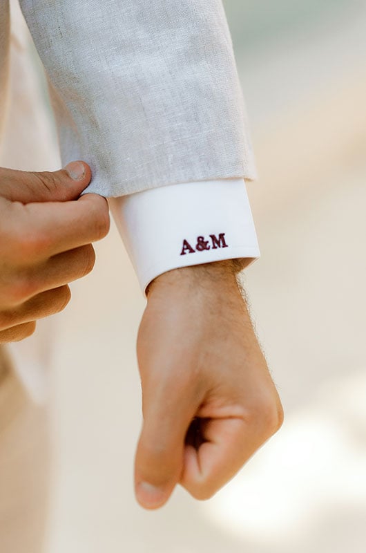 Alex Aust and Marcus Holman Marry at Akiin Tulum Groom Suit