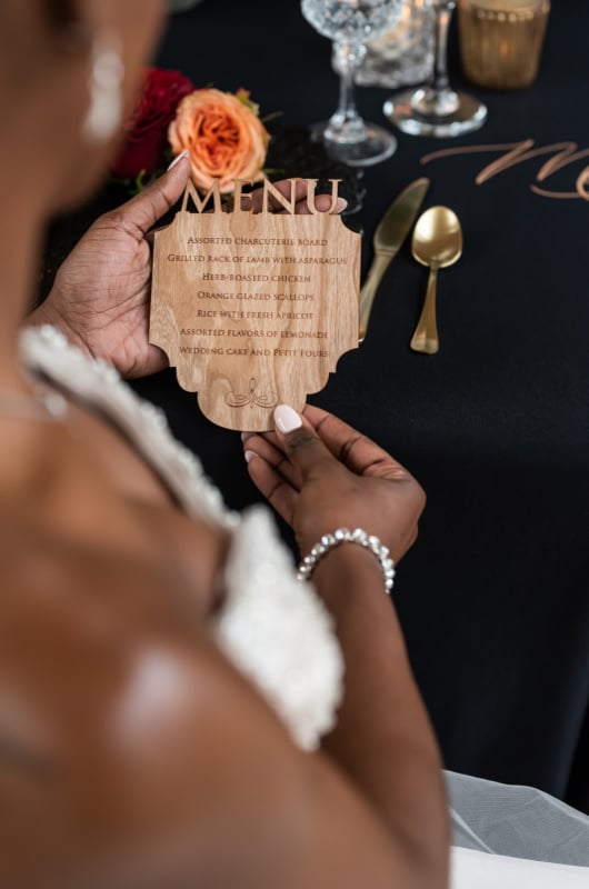 An Elegant Affair Styled Shoot Memphis TN menu