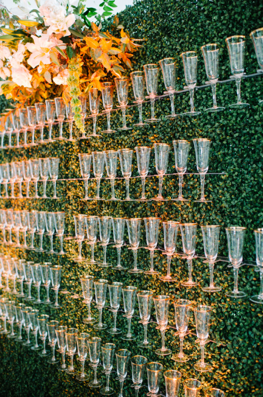 Katie Fisher And Matt Hauck Marry On Lookout Mountain Tennessee wall of glasses Katie Fisher And Matt Hauck Marry On Lookout Mountain Tennessee wall of glasses