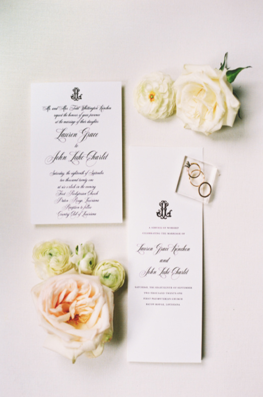 Lauren Kinchen John Luke Charlet weddinginvitations