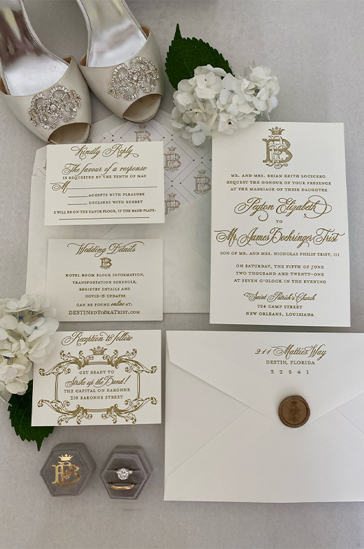 Peyton LoCicero and James Trist Marry in an Extravagant New Orleans Wedding invitations copy