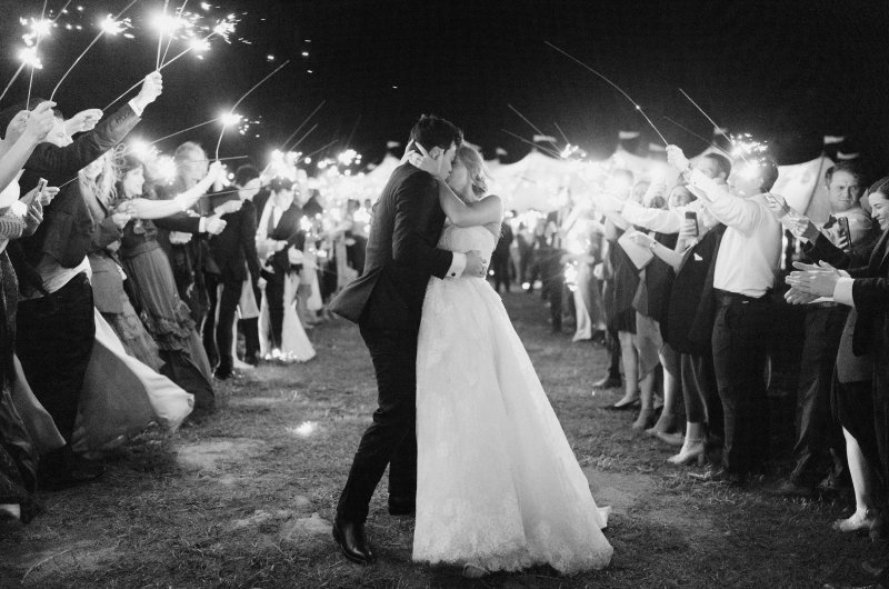 Alex Drummond and Mauricio Scotts Lavish Oklahoma Ranch Wedding Sparklers