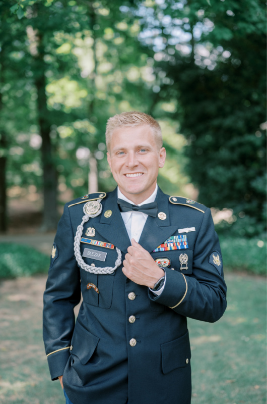 Brooke Kirkpatrick And Timothy Selezak Marry In Alabama groom in uniform Brooke Kirkpatrick And Timothy Selezak Marry In Alabama groom in uniform