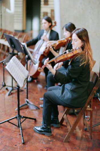 Kristen Byrne and Tyler Ohlmansieks Timess Wedding At the Country Music Hall of Fame In Nashville Tennessee Ceremony Violinist