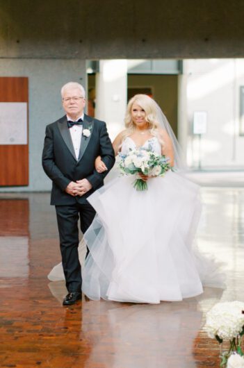 Kristen Byrne and Tyler Ohlmansieks Timess Wedding At the Country Music Hall of Fame In Nashville Tennessee Father Walking Bride