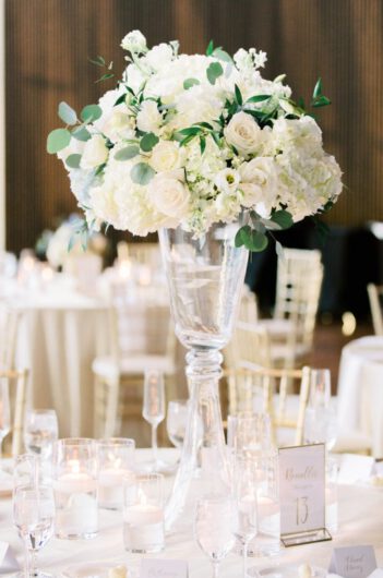 Kristen Byrne and Tyler Ohlmansieks Timess Wedding At the Country Music Hall of Fame In Nashville Tennessee Reception Flowers