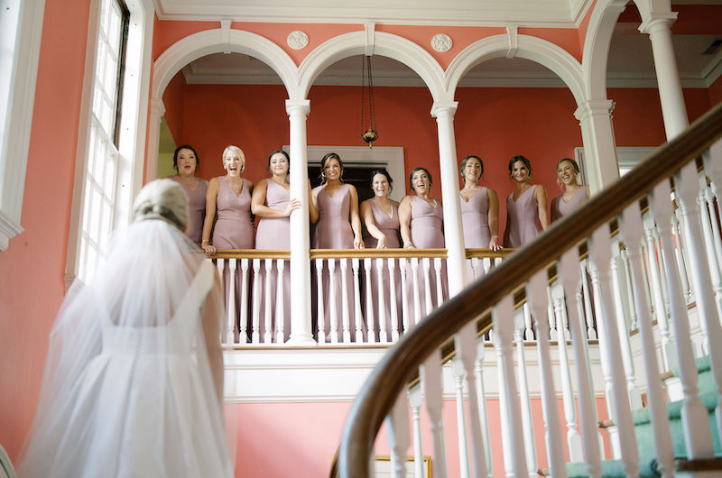 Lindsay and Camden Marry in an Elegant North Carolina Summer Wedding Bridesmaid First Look