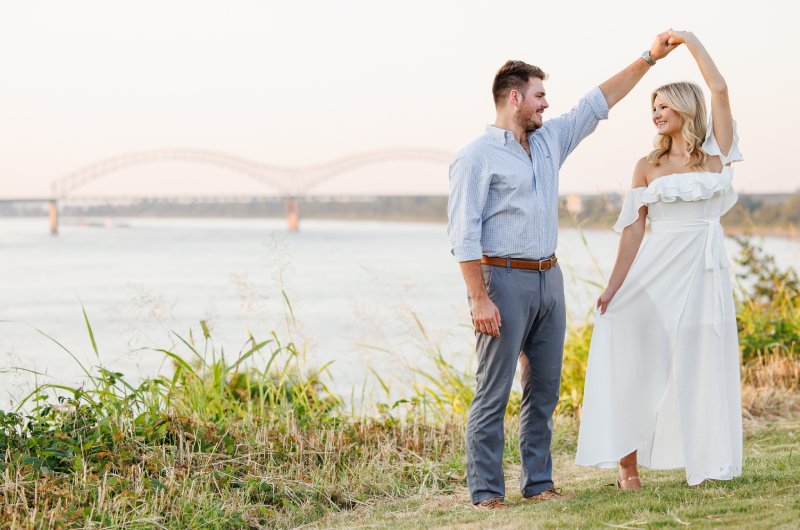 kayla and stuarts engagement at their alma mater twirl