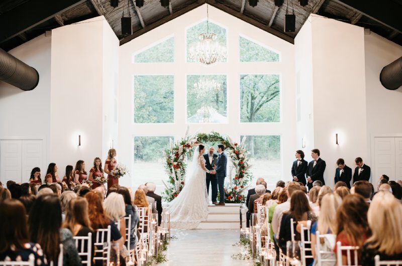 lexi rackley and ben baileys fall wedding in little rock ceremony