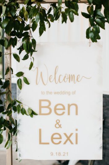lexi rackley and ben baileys fall wedding in little rock welcome sign