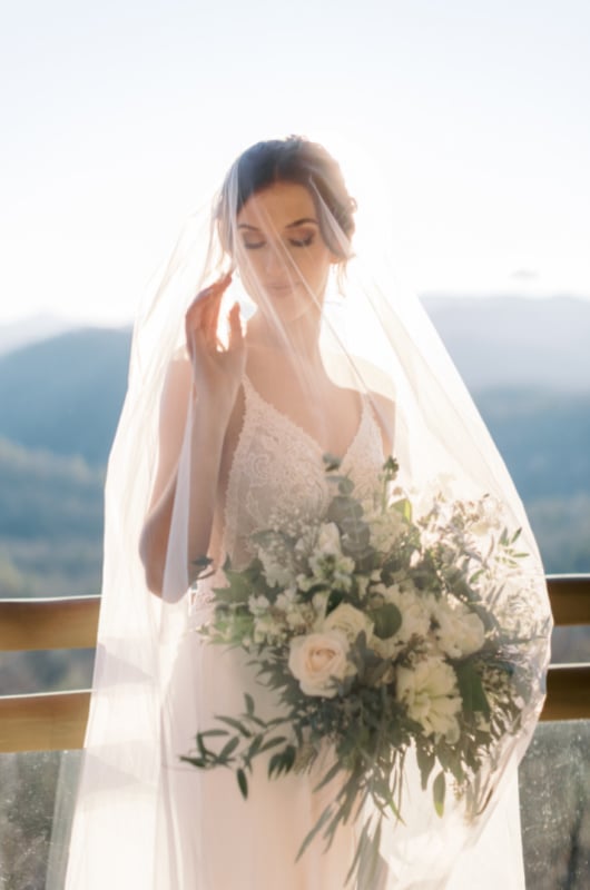 Mountain Views Styled Wedding Shoot In Clayton Georgia veil