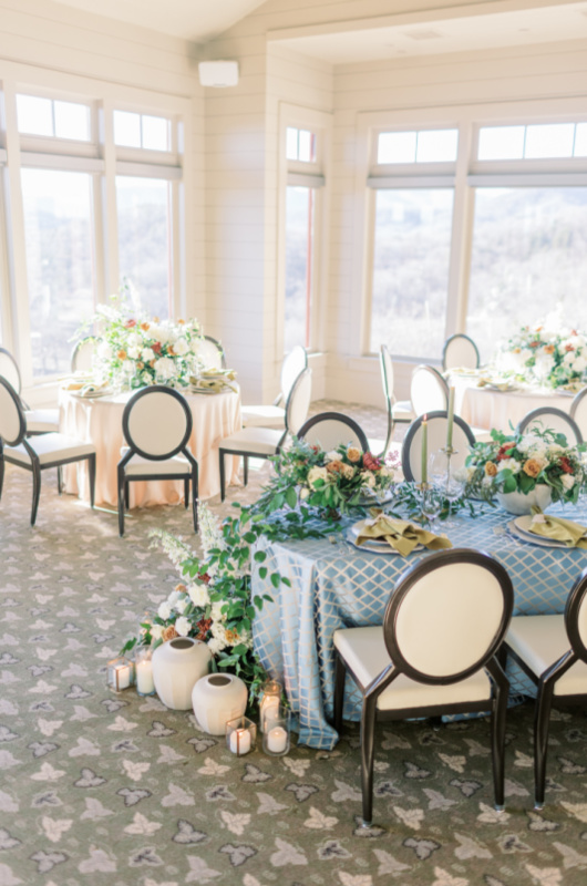 Mountain Views Styled Wedding Shoot In Clayton Georgia venue tables flowers