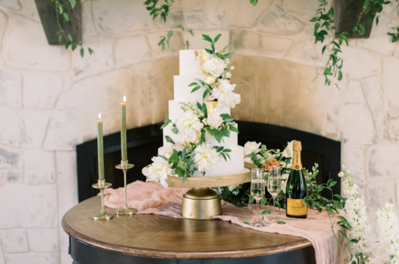 Mountain Views Styled Wedding Shoot In Clayton Georgia wedding cake table