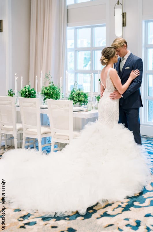 Styled by Southern Bride Couple Posing by Table