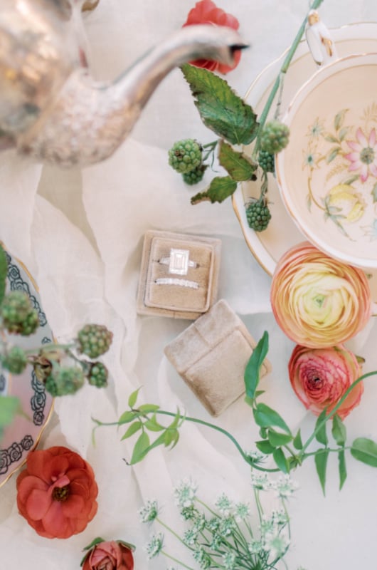 Tea Party Styled Wedding Shoot In Newbury Massachusetts ring