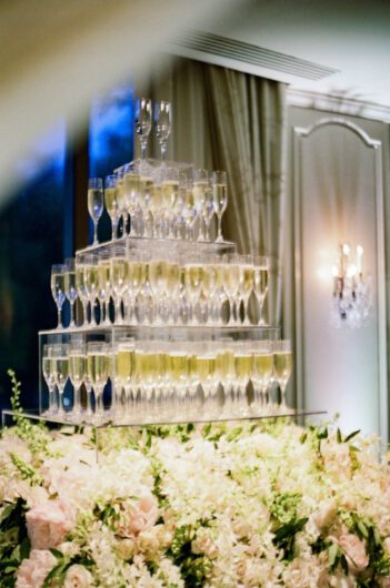Elizabeth Smith and Christopher Newtons Beautiful Wedding in Houston Texas Champagne Tower