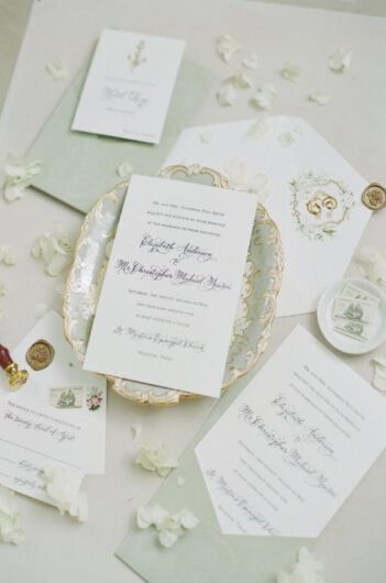 Elizabeth Smith and Christopher Newtons Beautiful Wedding in Houston Texas Invitations